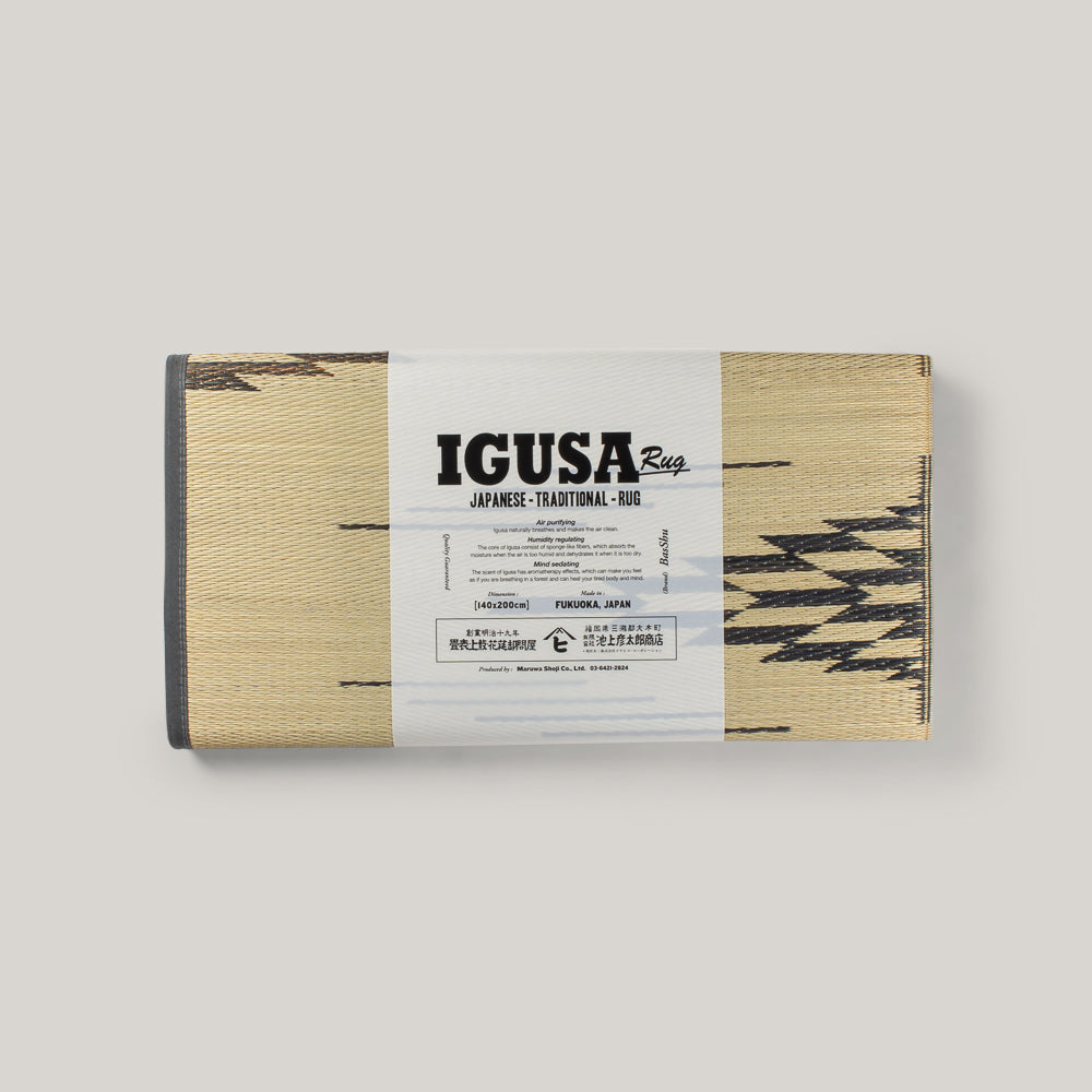 BASSHU IGUSA WOVEN RUG - NATURAL x GRAY