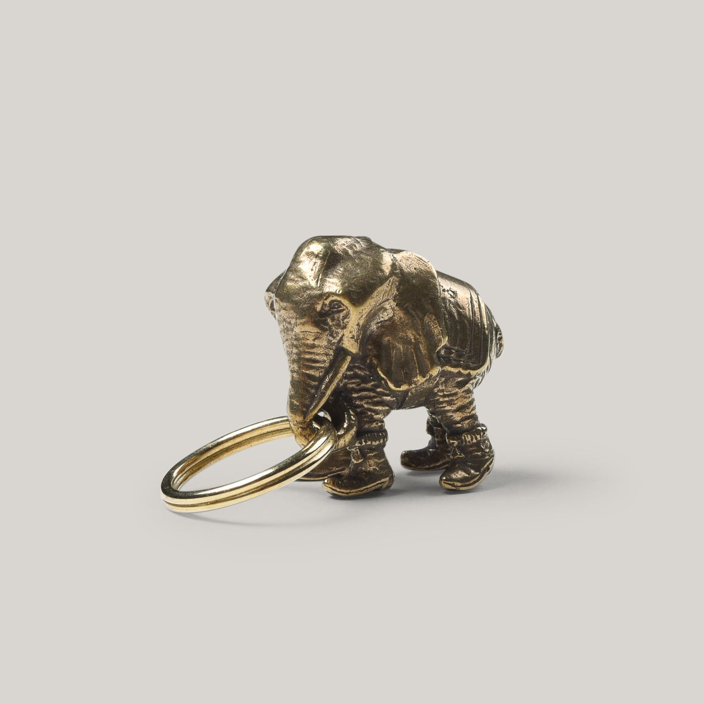 TENDER POLISHED BRASS ELEPHANT KEYRING