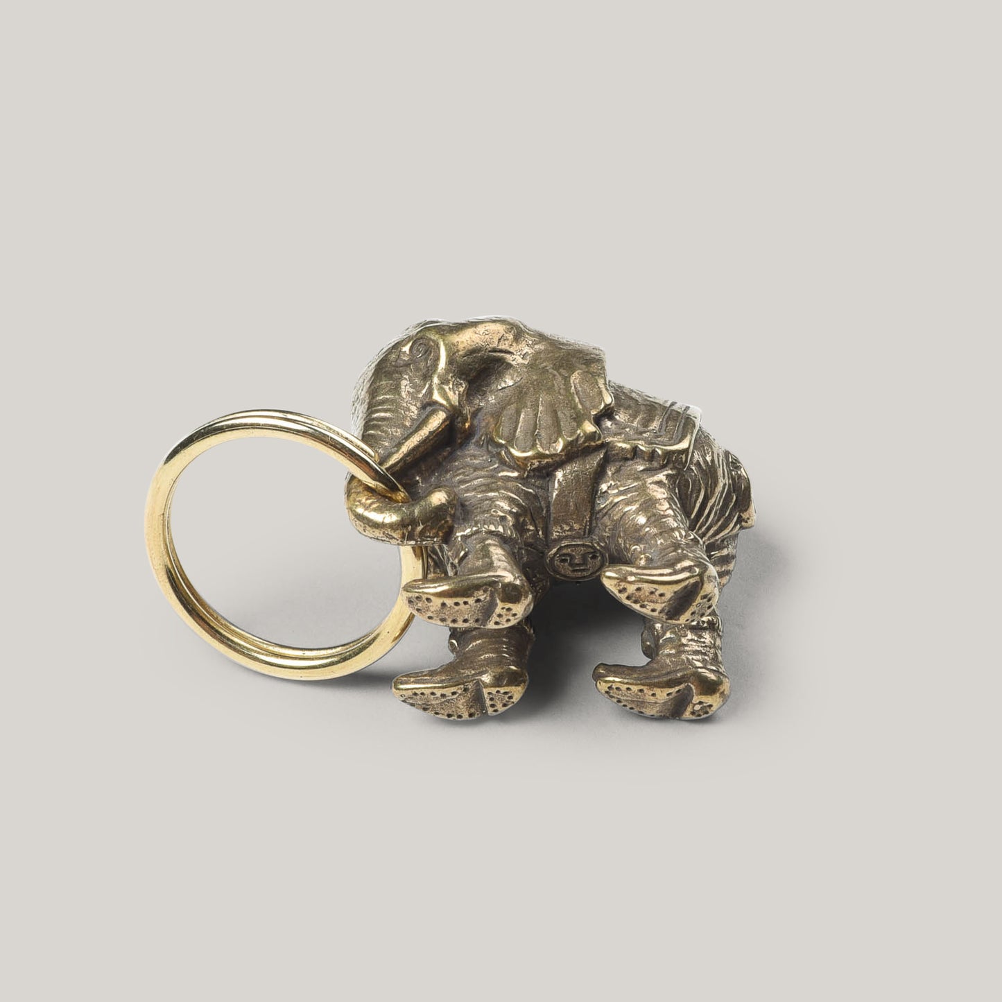 TENDER POLISHED BRASS ELEPHANT KEYRING