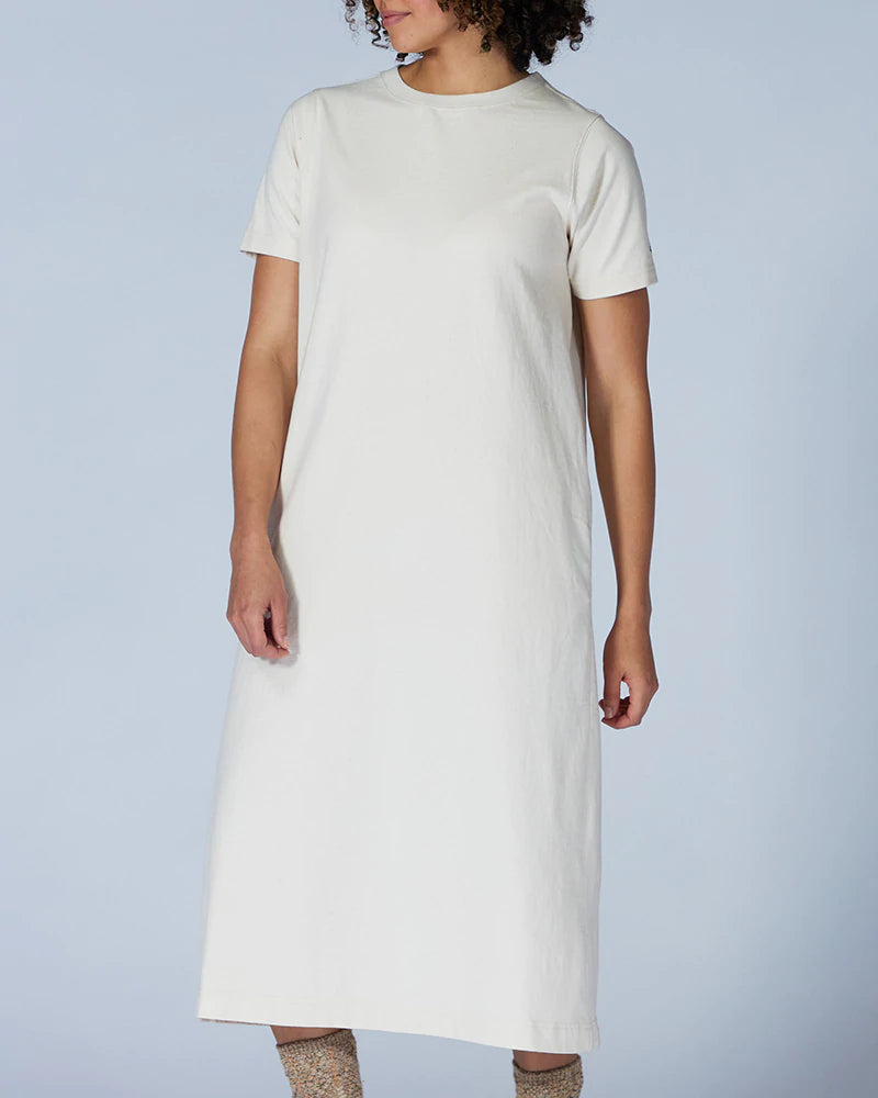 SNOW PEAK RECYCLED COTTON HEAVY DRESS - BLACK