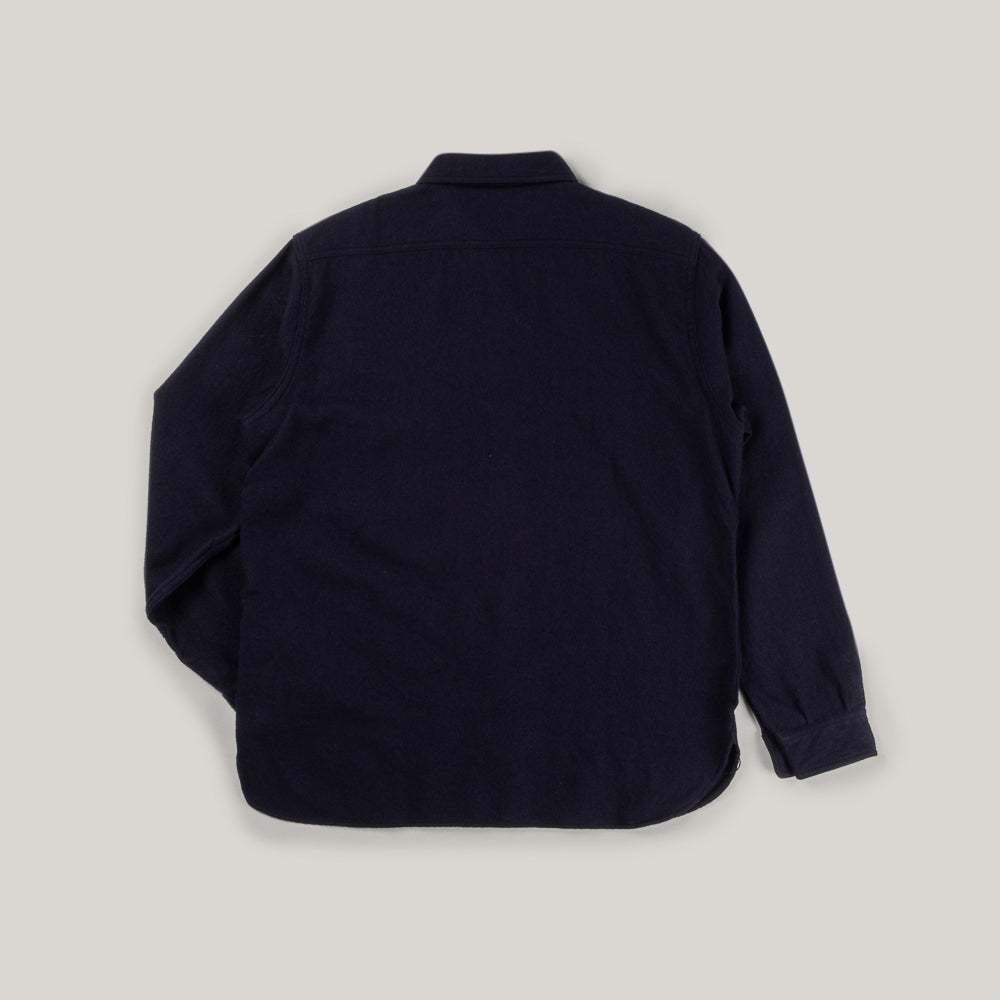 BUZZ RICKSON CPO SHIRT LS WOOL FLANNEL - NAVY