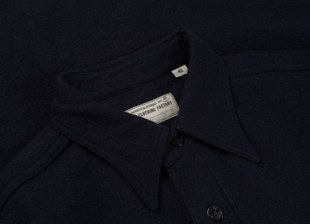 BUZZ RICKSON CPO SHIRT LS WOOL FLANNEL - NAVY