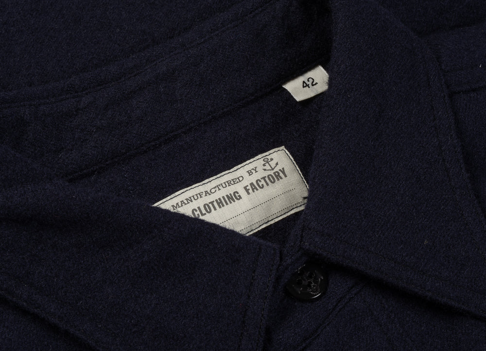 BUZZ RICKSON CPO SHIRT LS WOOL FLANNEL - NAVY
