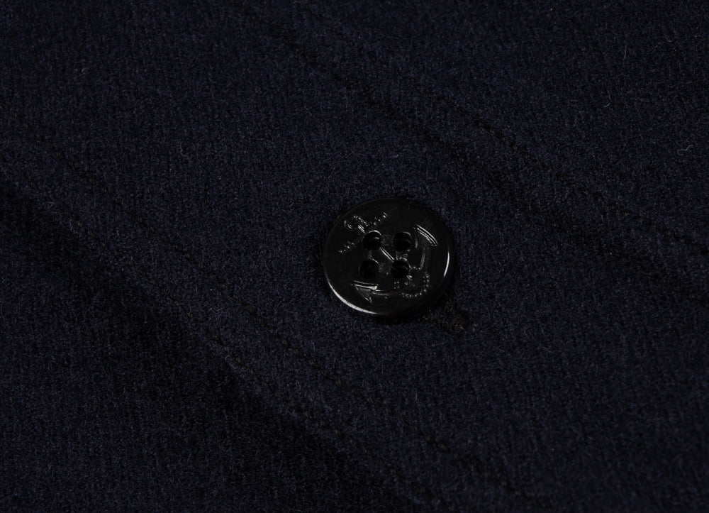 BUZZ RICKSON CPO SHIRT LS WOOL FLANNEL - NAVY