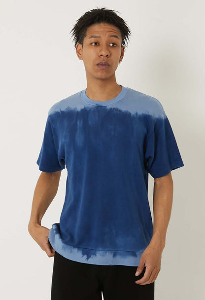 BLUE BLUE JAPAN EIGHTLOCK SMOOTH INDIGO HAND SPECKLED DYED SS TEE