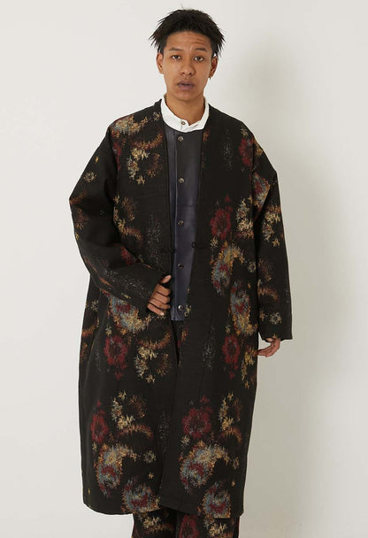 BLUE BLUE JAPAN TSUJIGAHANA GOBELIN LONG HAORI JACKET - BLACK