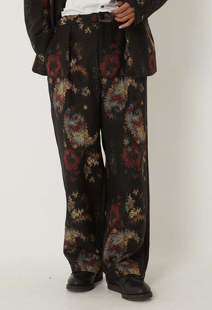 BLUE BLUE JAPAN TSUJIGAHANA GOBELIN STRAIGHT DRAWSTRING PANTS - BLACK