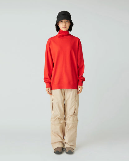 SNOW PEAK WASHABLE WOOL TURTLENECK KNIT - ORANGE