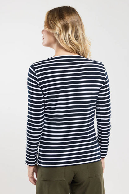 ARMOR LUX LADIES HERITAGE BRETON SHIRT L/S - RICH NAVY/NATURE