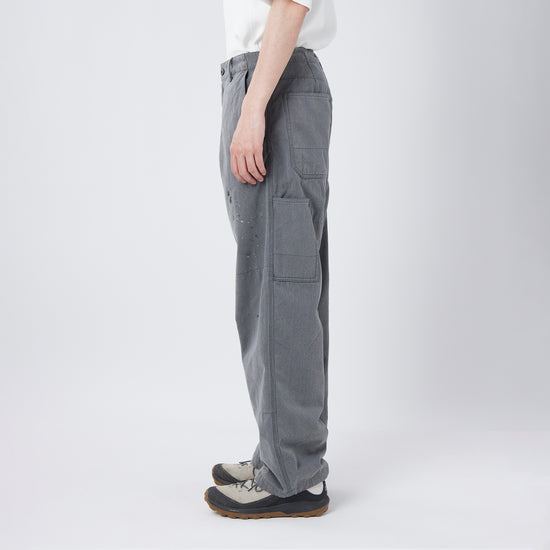 SNOW PEAK SULPHUR DYED FADE PAINTED PANTS - CHARCOAL