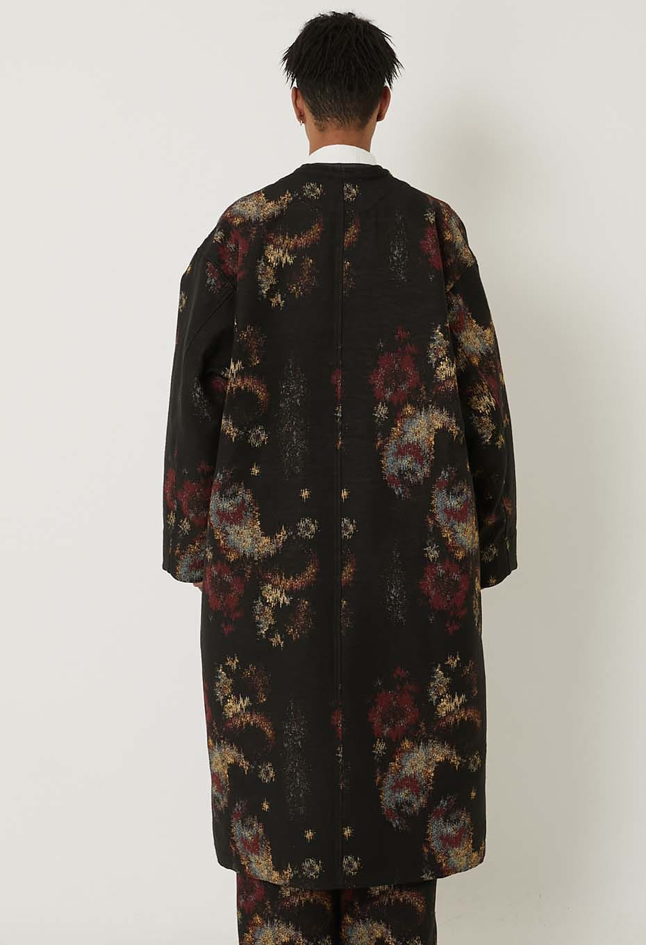 BLUE BLUE JAPAN TSUJIGAHANA GOBELIN LONG HAORI JACKET - BLACK