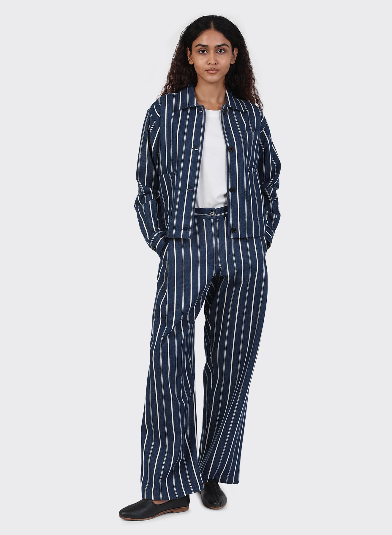 KARDO WOMEN'S RUMI JACKET - INDIGO STRIPE