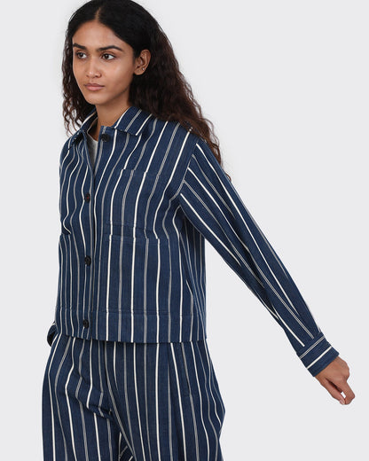 KARDO WOMEN'S RUMI JACKET - INDIGO STRIPE
