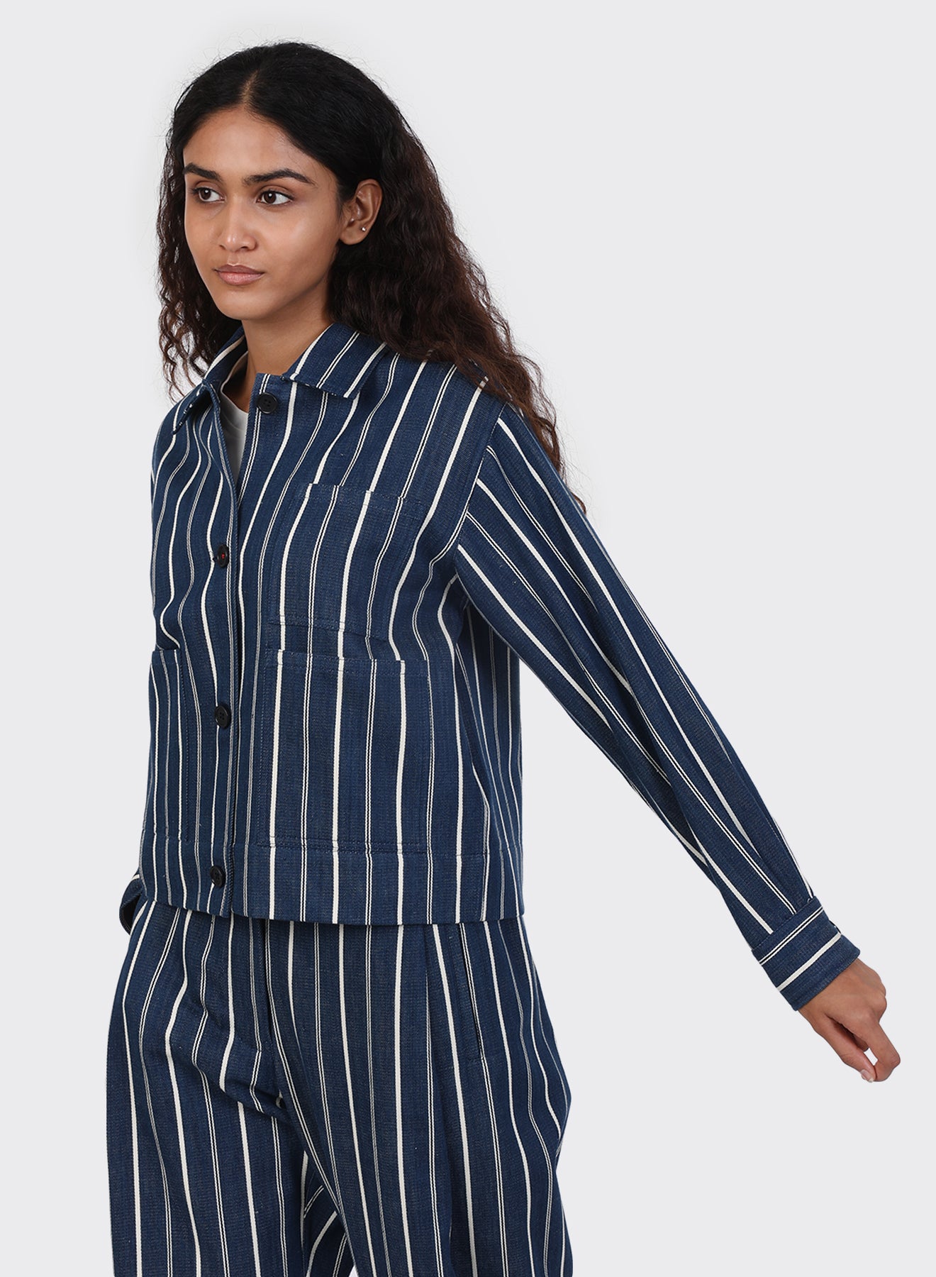 KARDO BHARTI TROUSERS - INDIGO STRIPE