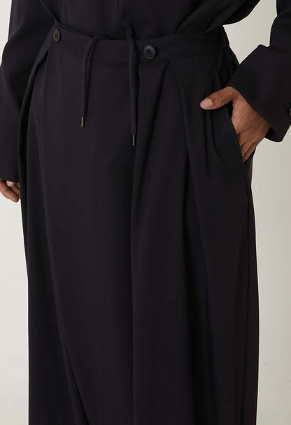 BLUE BLUE JAPAN STRETCH DRY TWILL FULL WIDE PANTS - DARK NAVY