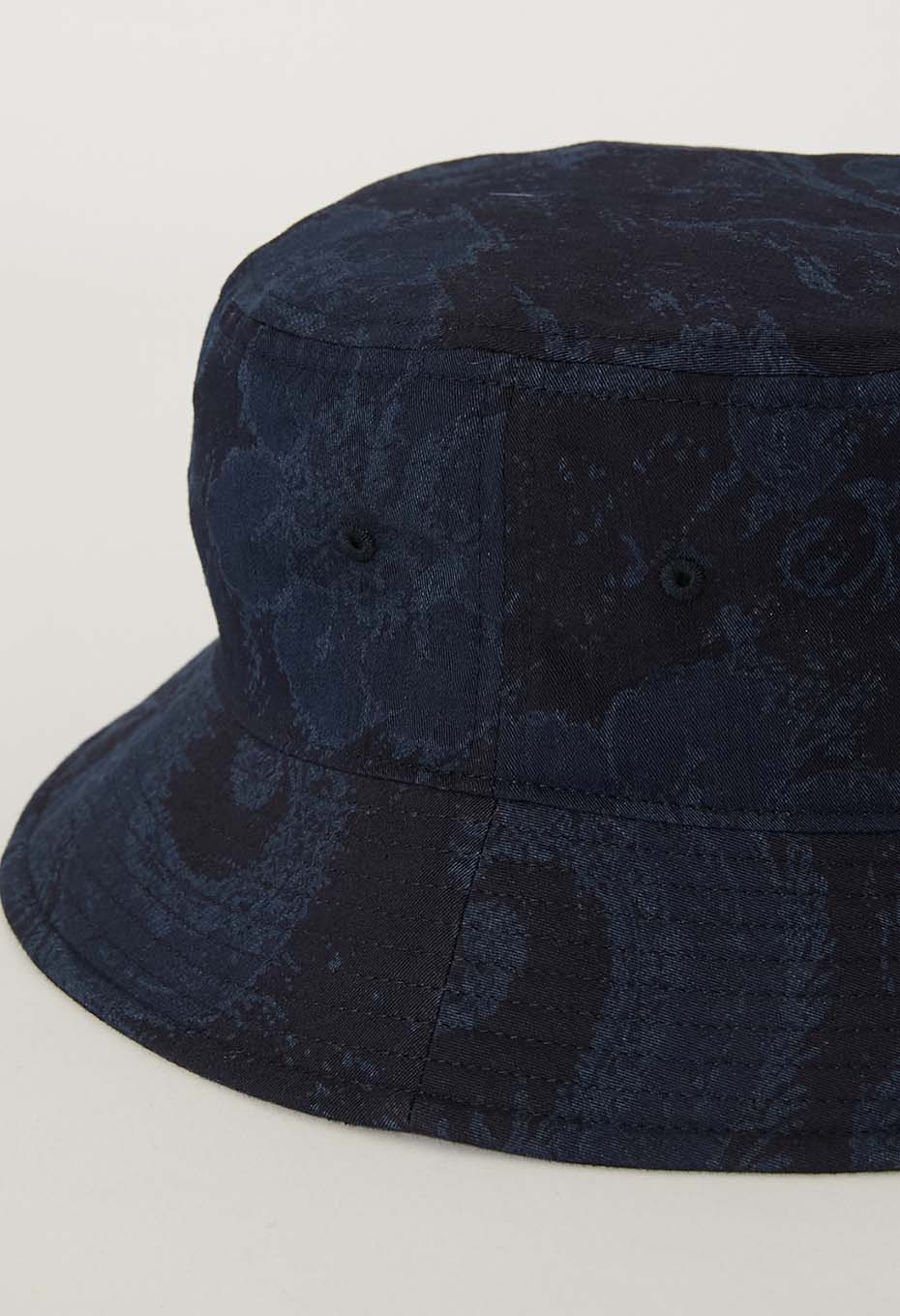 BLUE BLUE JAPAN INDIGO NYLON SATIN TSUJIGAHANA BUCKET HAT