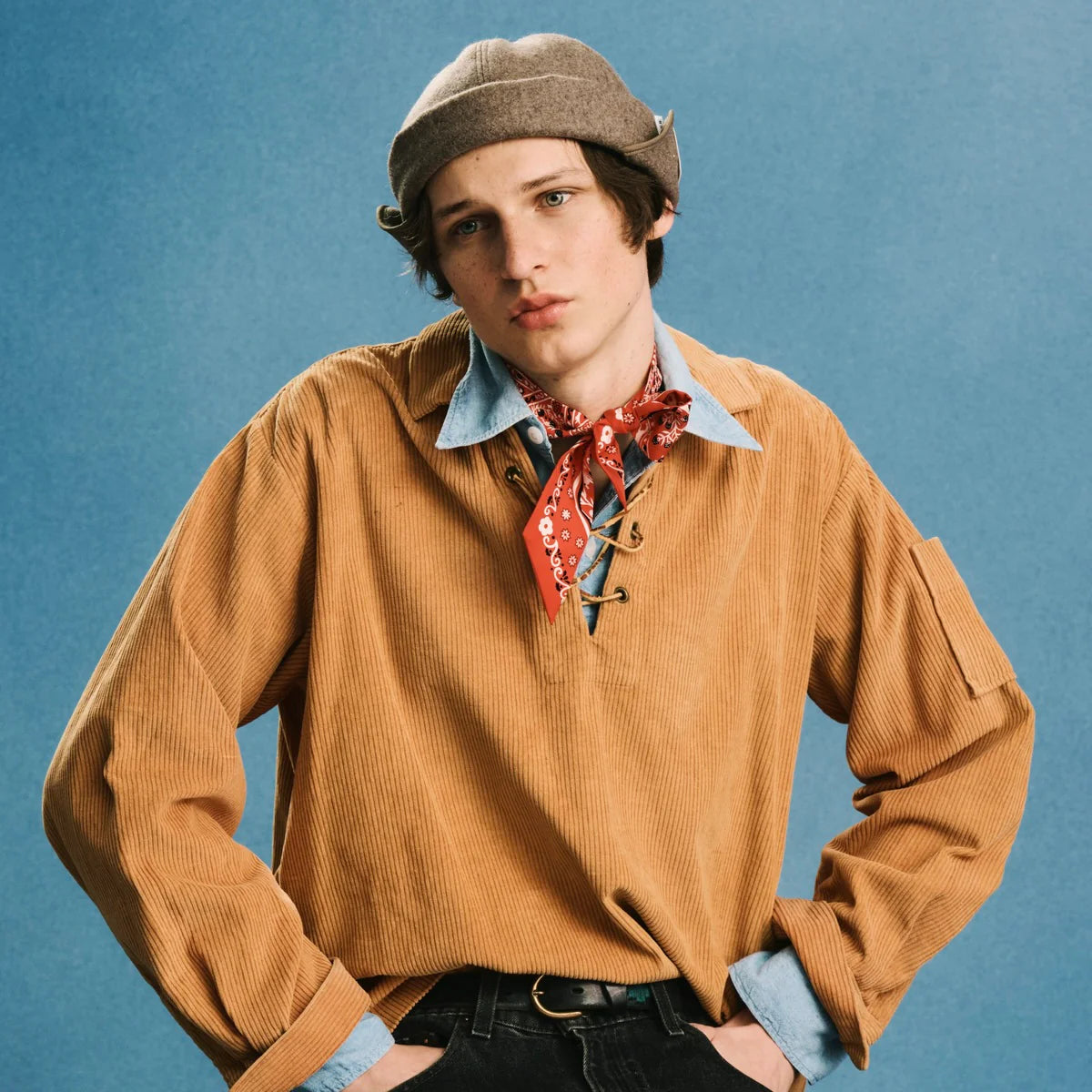 H.W. DOG & CO. FLAP ROLL CAP - RED