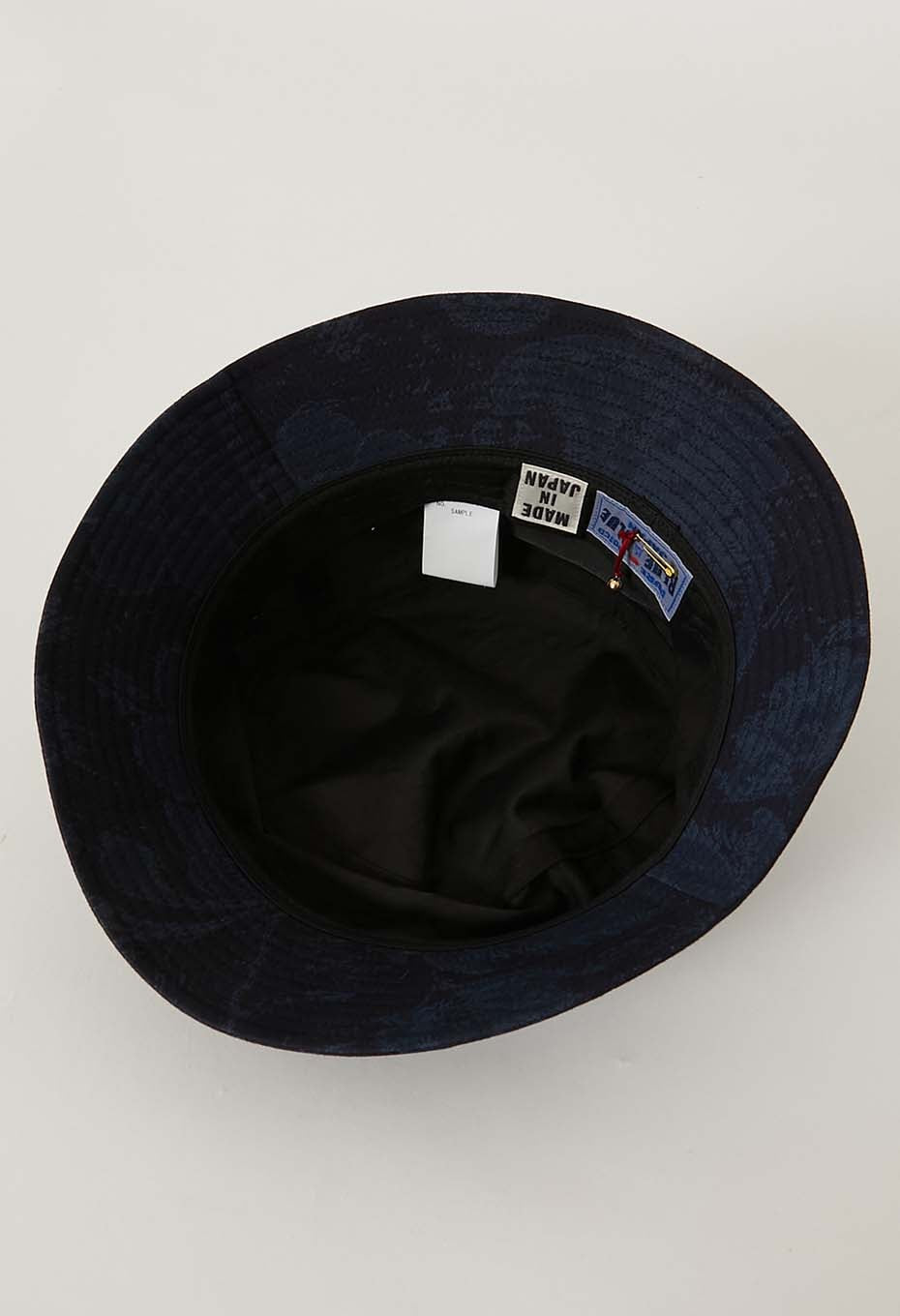 BLUE BLUE JAPAN INDIGO NYLON SATIN TSUJIGAHANA BUCKET HAT
