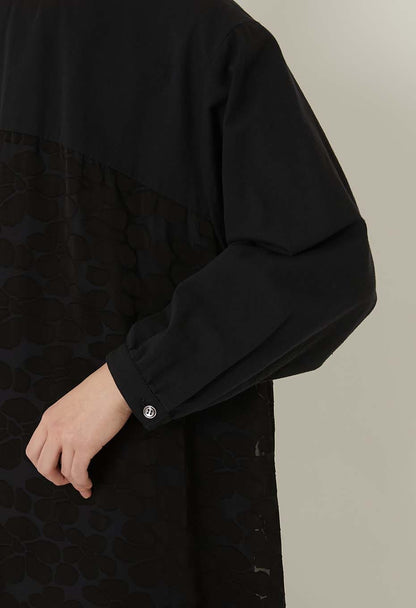 BLUE BLUE JAPAN OPENWORK PATTERN PULLOVER DRESS - BLACK
