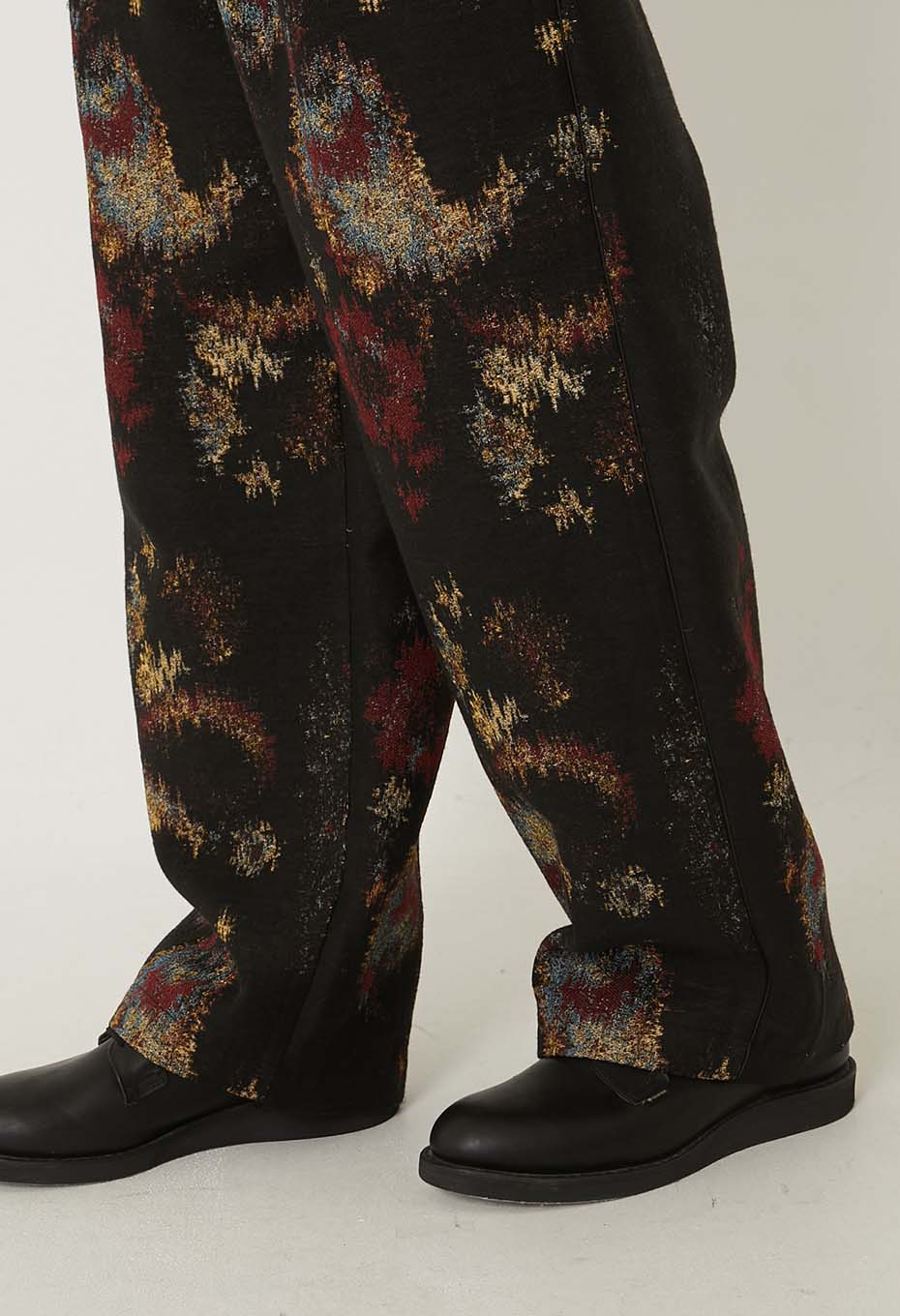 BLUE BLUE JAPAN TSUJIGAHANA GOBELIN STRAIGHT DRAWSTRING PANTS - BLACK