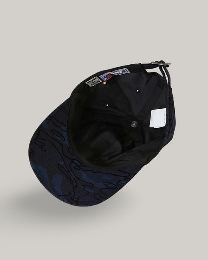 BLUE BLUE JAPAN INDIGO NYLON SATIN FLOCKED CAP