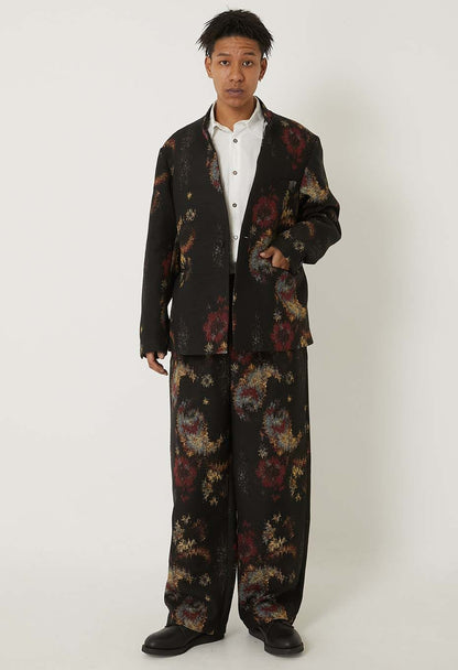 BLUE BLUE JAPAN TSUJIGAHANA GOBELIN STRAIGHT DRAWSTRING PANTS - BLACK