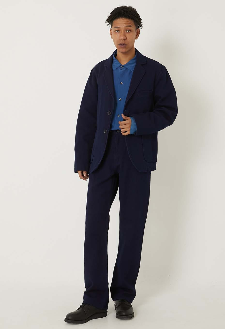 BLUE BLUE JAPAN PURE INDIGO DOUBLE CLOTH SASHIKO TAILORED JACKET