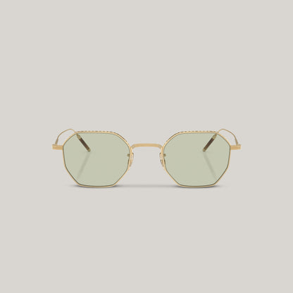 OLIVER PEOPLES TK-5 BRUSHED GOLD W/ DEMO LENS GREEN WASH