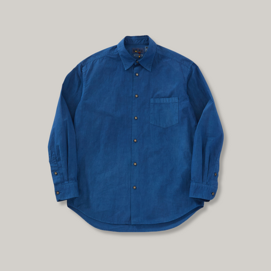 BLUE BLUE JAPAN PURE INDIGO COTTON LS SHIRT - INDIGO