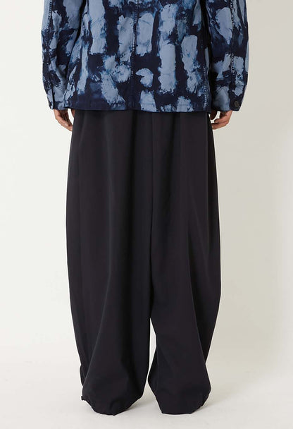 BLUE BLUE JAPAN DRY TOUCH POPLIN FULL WIDE PANTS - DARK NAVY