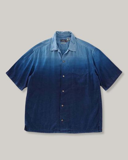 BLUE BLUE JAPAN INDIGO HAND DYED GRADATION LINEN SS SHIRT