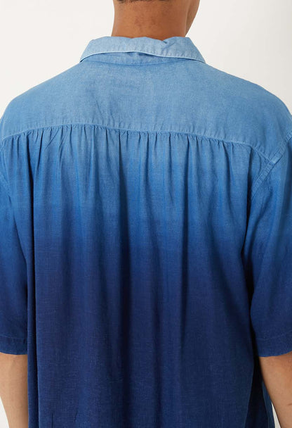 BLUE BLUE JAPAN INDIGO HAND DYED GRADATION LINEN SS SHIRT