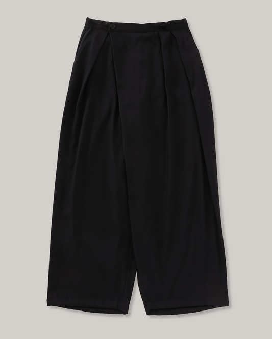 BLUE BLUE JAPAN STRETCH DRY TWILL FULL WIDE PANTS - DARK NAVY