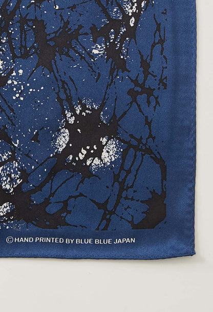 BLUE BLUE JAPAN GLASS PATTERN SILK BANDANA - NAVY