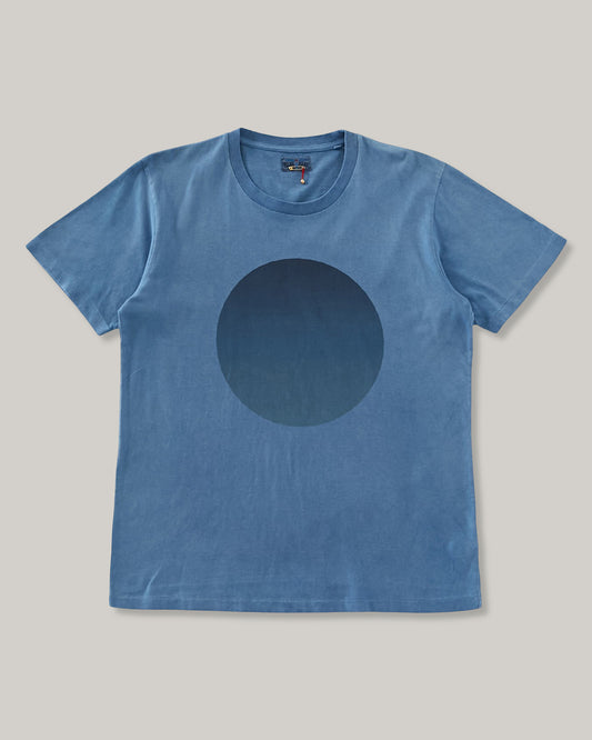 BLUE BLUE JAPAN INDIGO BIG CIRCLE PRINTED SS TEE