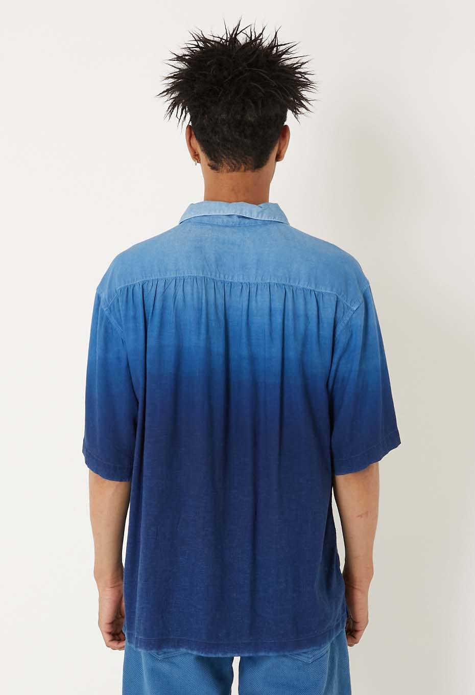 BLUE BLUE JAPAN INDIGO HAND DYED GRADATION LINEN SS SHIRT