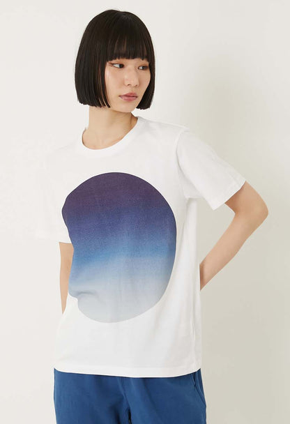 BLUE BLUE JAPAN GRADATION BIG CIRCLE PRINT SS TEE - BLUE