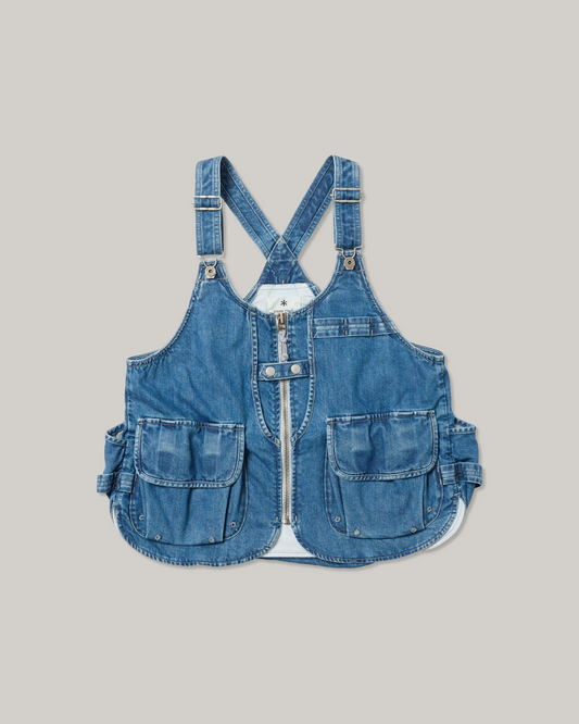 SNOW PEAK TAKIBI DENIM VEST - LIGHT BLUE