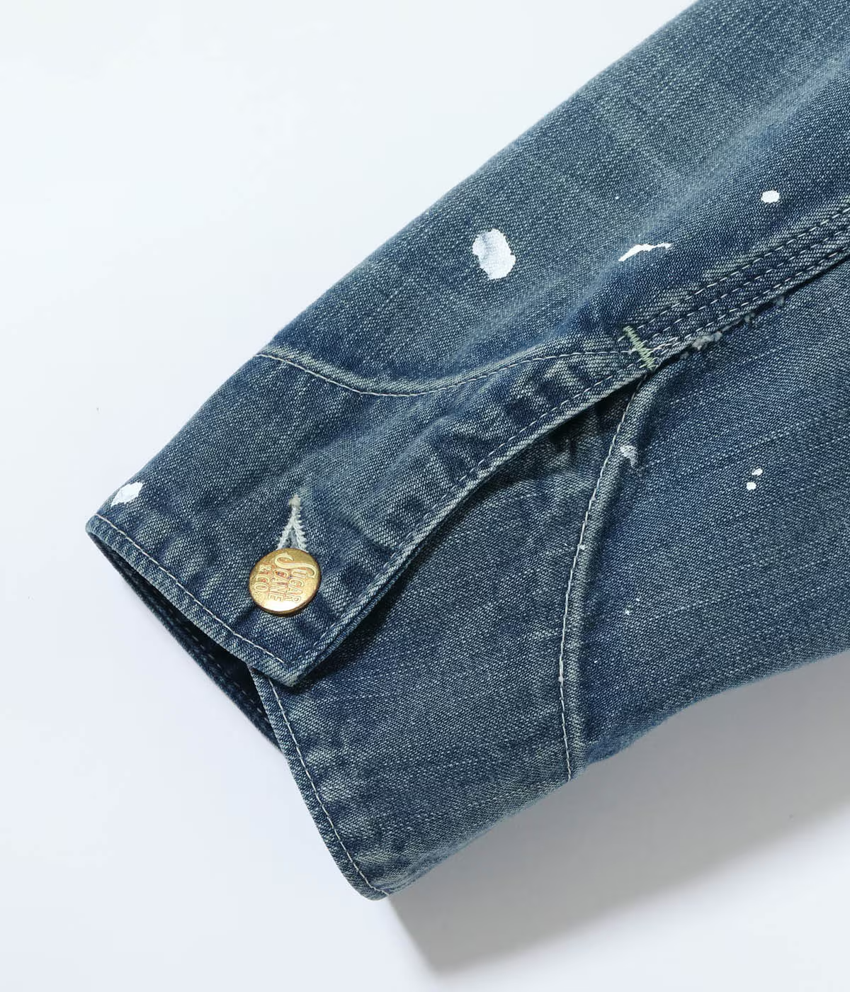 SUGAR CANE 11oz. BLUE DENIM WORK COAT AGED MODEL