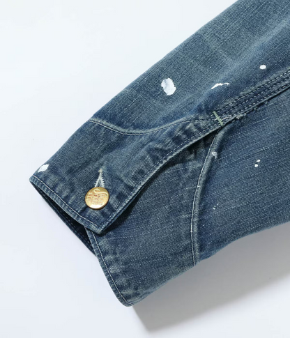 SUGAR CANE 11oz. BLUE DENIM WORK COAT AGED MODEL