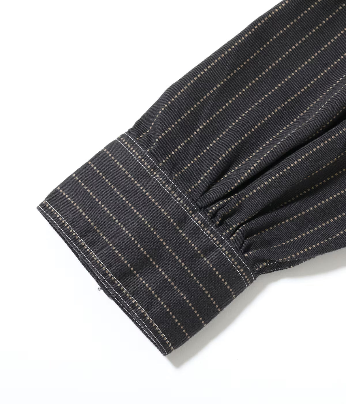 SUGAR CANE FICTION ROMANCE 8.5oz. WABASH STRIPE WORK SHIRT - BLACK