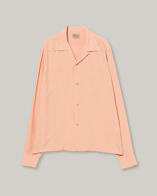 STYLE EYES - PLAIN RAYON L/S BOWLING SHIRT - PINK