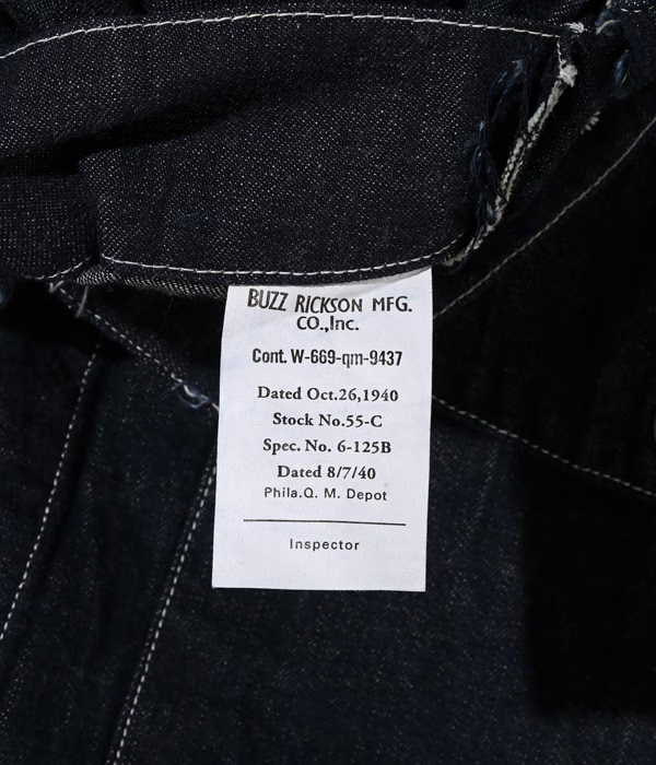 BUZZ RICKSON US ARMY DENIM WORKING JACKET