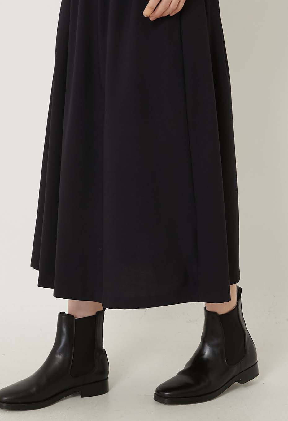 BLUE BLUE JAPAN STRETCH DRY TWILL GATHERED TANK DRESS- DARK NAVY