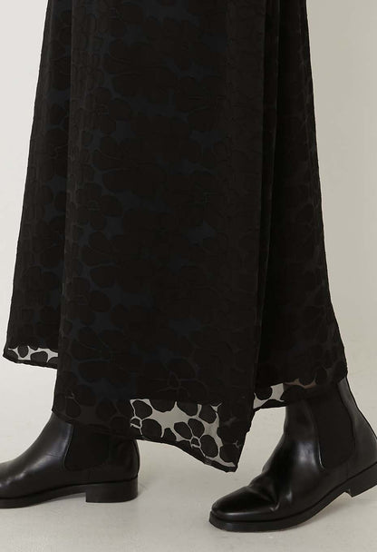 BLUE BLUE JAPAN OPENWORK PATTERN PULLOVER DRESS - BLACK