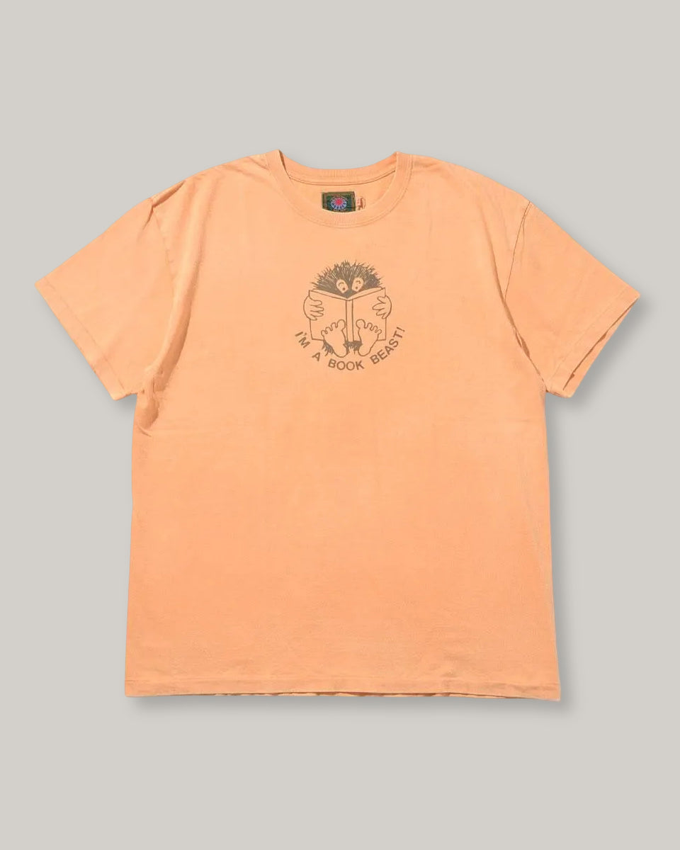 MODUCT PRINT T-SHIRT  "IM A BOOK BEAST!" - ORANGE