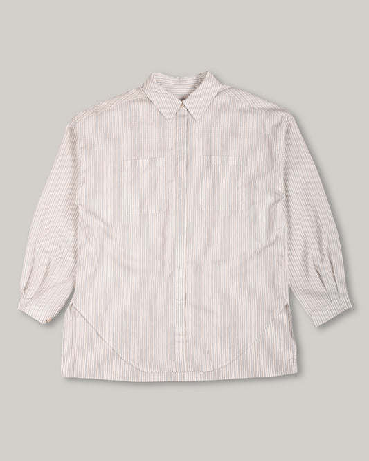 1ST PAT-RN WOMEN'S MODULA SHIRT - INTERPLAY STRIPES - BLEACHED BRONZE