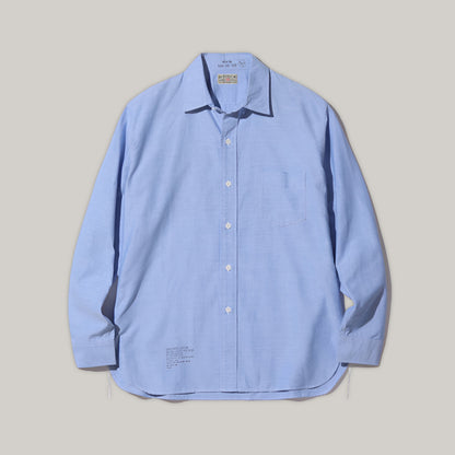 BUZZ RICKSON 4OZ COTTON OXFORD CLOTH SHIRT - BLUE