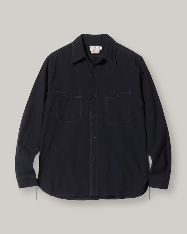 BUZZ RICKSON x WILLIAM GIBSON COLLECTION WORK SHIRT - BLACK CHAMBRAY