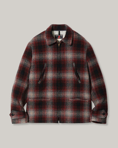 SUGAR CANE FICTION ROMANCE 24.75oz. WOOL PLAID SPORTS JACKET - RED